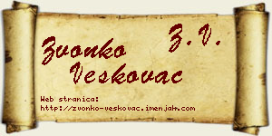 Zvonko Veškovac vizit kartica